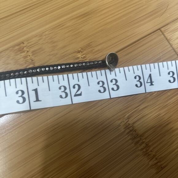 Chan Luu Black Skull Leather 5 Wrap Bracelet 925 Sterling Y2K Grunge Rocker - Picture 5 of 5